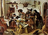 Steen Paintings - Beware Of Luxury by Jan Steen